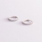 Золоті сережки - кільця з діамантами 102-10109 от ювелирного магазина Оникс - 1