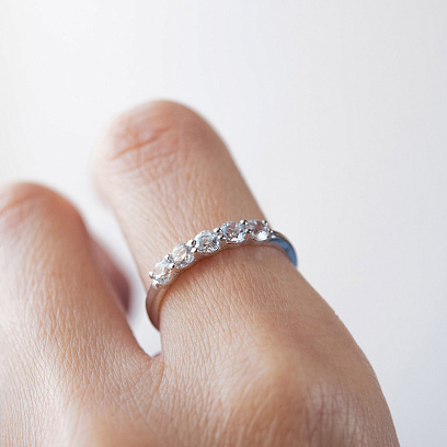 Серебряное кольцо с фианитами 1902/1р-CZ №4