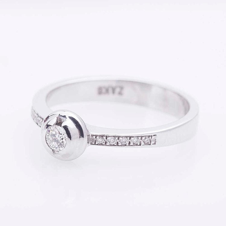 Золотое кольцо с бриллиантами к0019sh - 1 Золотое кольцо с бриллиантами к0019sh от ювелирного магазина Оникс - 1