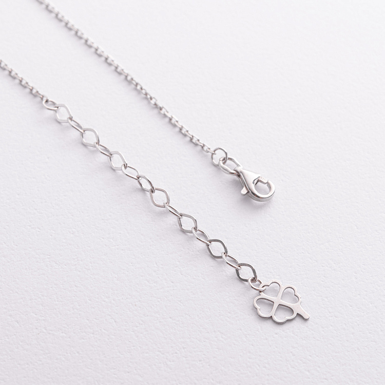 Срібне кольє "Конюшина" (онікс, перламутр) 181347 від ювелірного магазину Онікс - 2