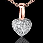 Золота підвіска "Серце" з діамантами (0.20кр) dgmp00522 от ювелирного магазина Оникс - 3