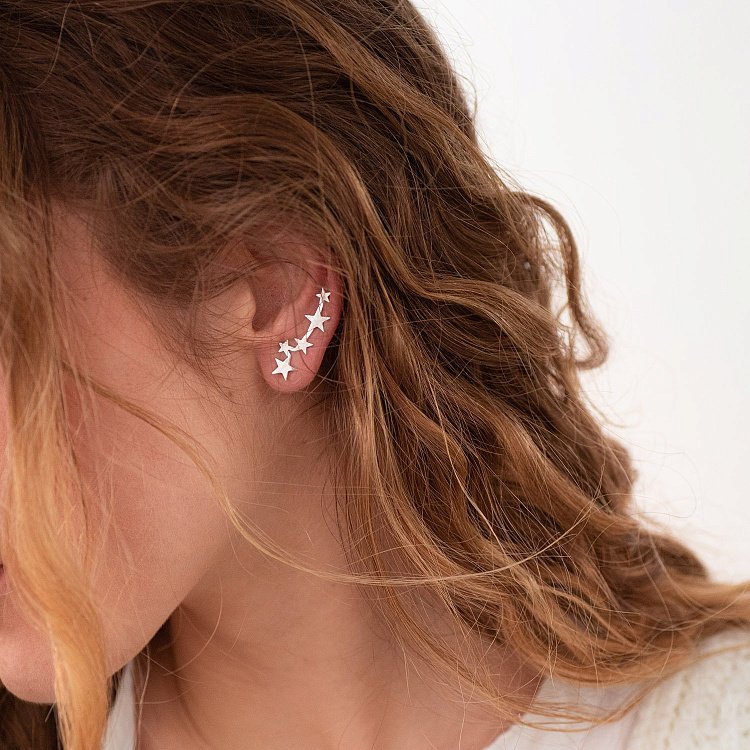 Сережки - клаймбери "Зірочки" в сріблі 122917 від ювелірного магазину Онікс - 3