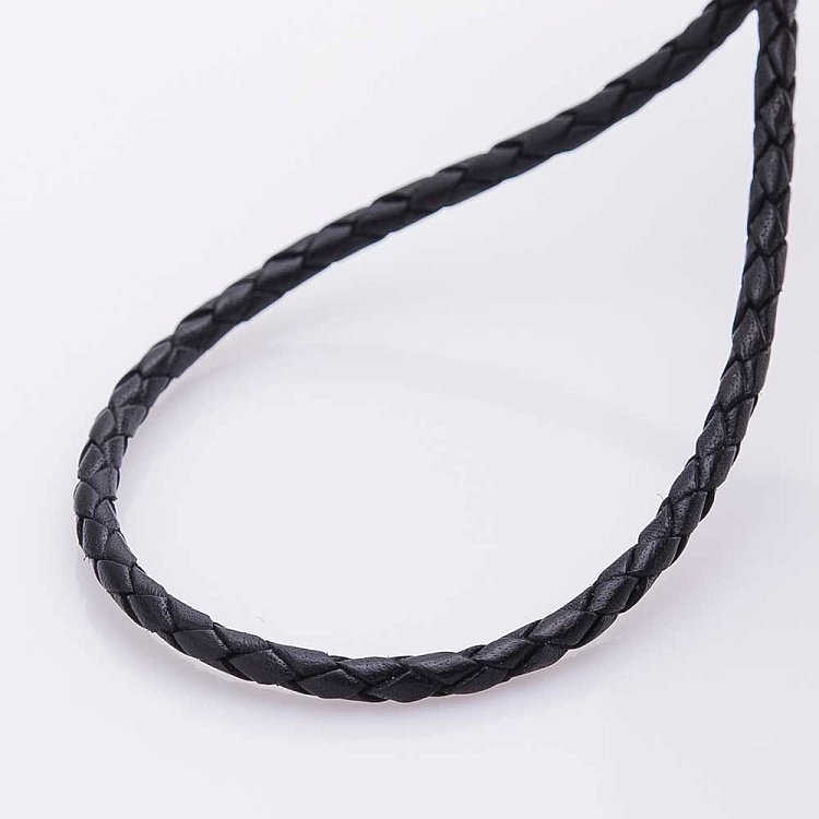 Шкіряний шнурок "Спаси і збережи" зі срібною застібкою "Рибка" (3 мм) 18154 від ювелірного магазину Онікс - 2