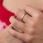 Золотое кольцо "Сердечки" к08087 от ювелирного магазина Оникс - 1