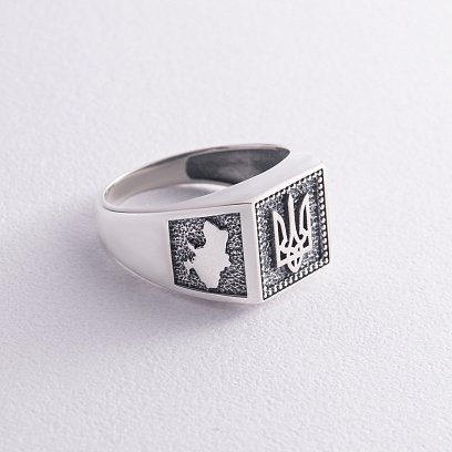 Серебряная печатка "Герб Украины - Тризуб" 1035 №7