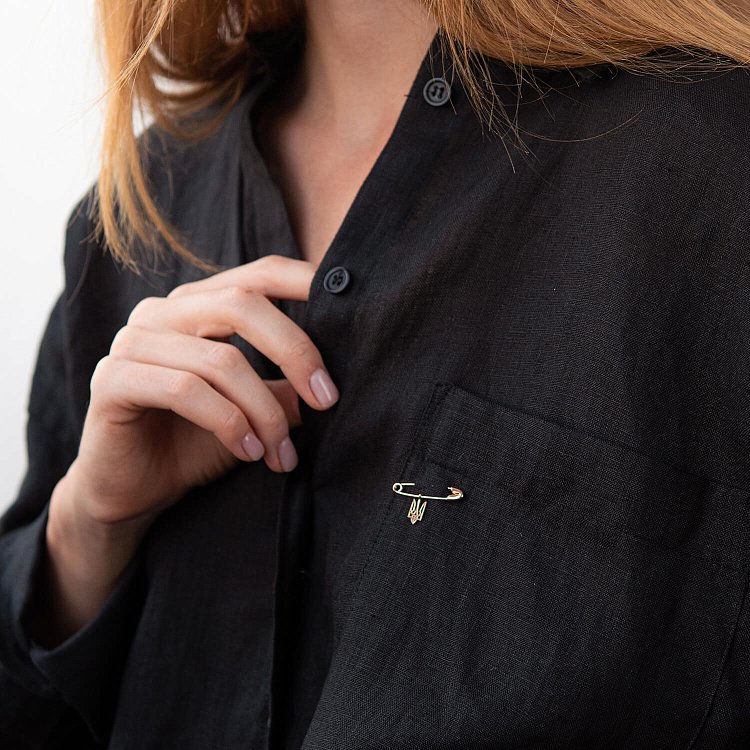 Золота шпилька "Герб України - Тризуб" зак00332 від ювелірного магазину Онікс - 3