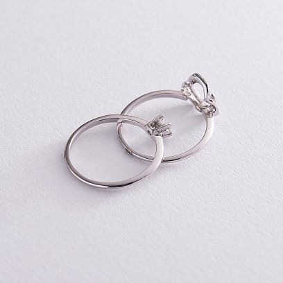 Золота каблучка - трансформер "Квіточка" з діамантами к266 №4