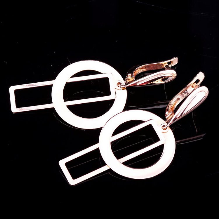 Золоті сережки "Геометрія" с00489 від ювелірного магазину Онікс