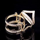 Золотое женское кольцо на две фаланги к03288 от ювелирного магазина Оникс - 2