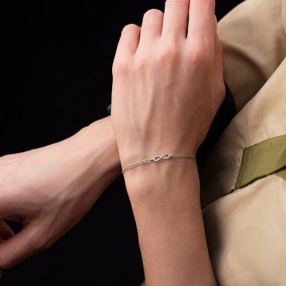 Золотой браслет "Бесконечность" б04689 №2