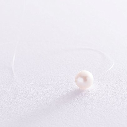 Перлина на лісці з культ. прісн. перлами (золота застібка) кол01109 №7