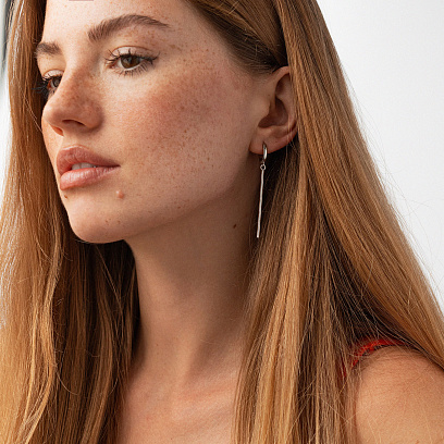 Срібні сережки "Лаконічність" 122730 №5