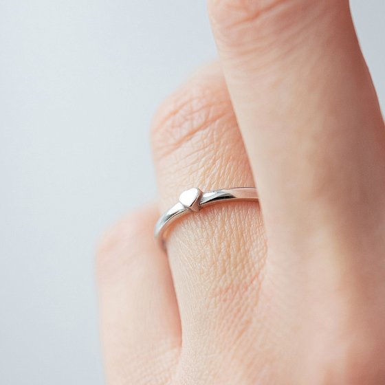 Серебряное кольцо "Сердце" 3887 №4