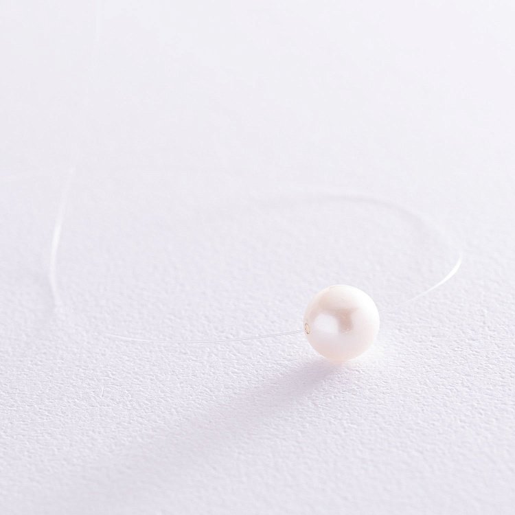 Перлина на лісці з культ. прісн. перлами (золота застібка) кол01109 від ювелірного магазину Онікс - 6