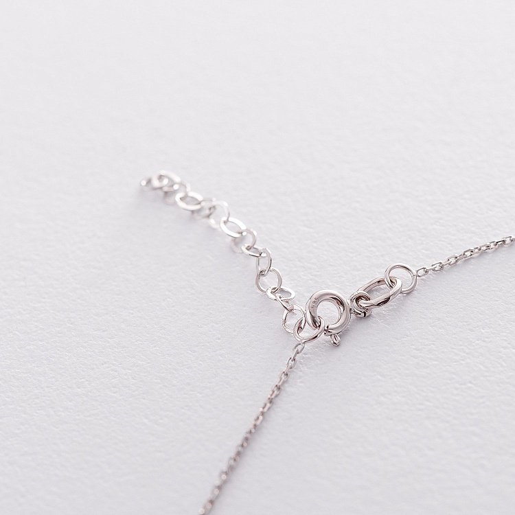 Колье из белого золота "Клевер" (оникс) кол01666 от ювелирного магазина Оникс - 3