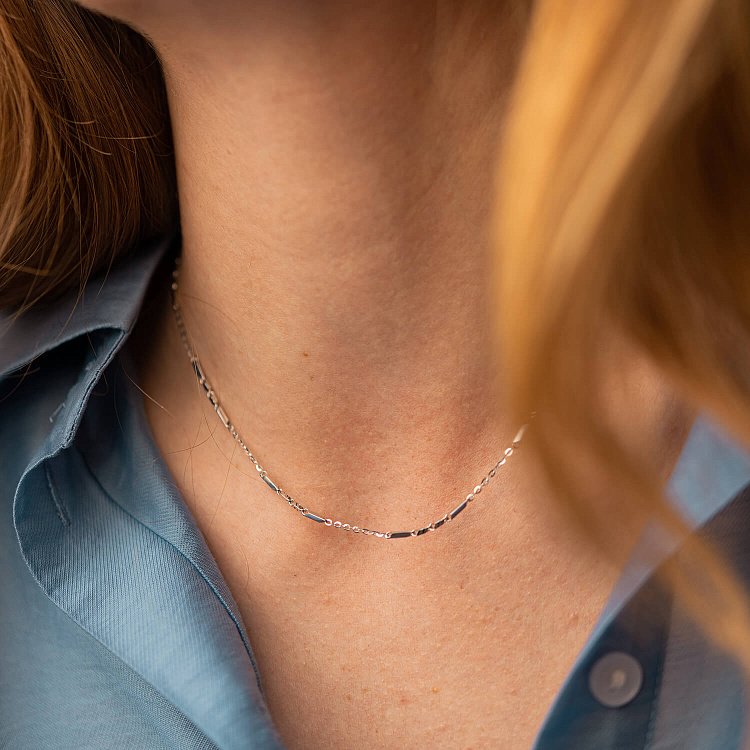 Кольє - ланцюжок у білому золоті ц00478 від ювелірного магазину Онікс - 1