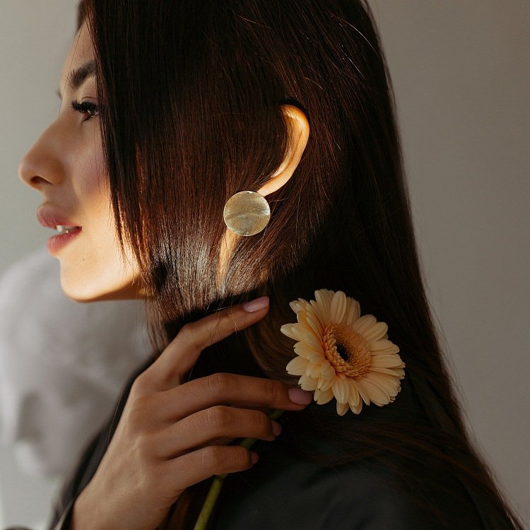 Серьги "Большие кометы" в желтом золоте с06324 от ювелирного магазина Оникс - 12