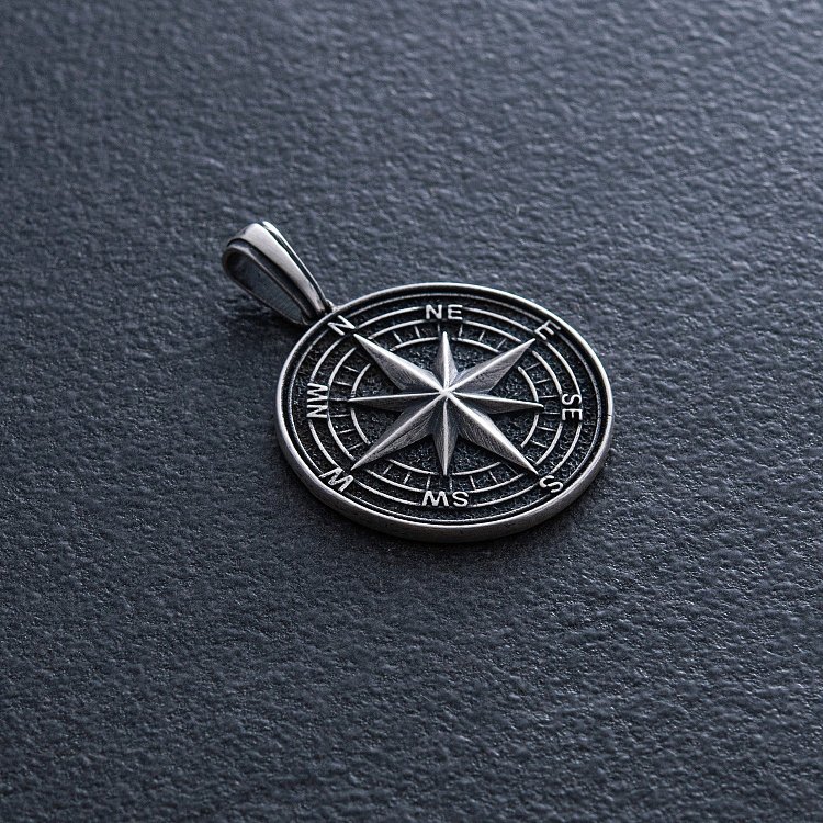 Серебряный кулон "Компас. Полярная звезда" 133186 от ювелирного магазина Оникс - 2