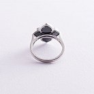 Серебряное кольцо "Клевер" (фианит, керамика) 112542 от ювелирного магазина Оникс - 2