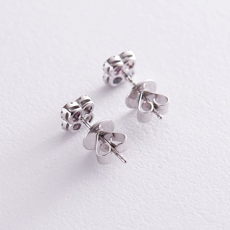 Золоті сережки-пусети з діамантами та рубінами сб0307lg від ювелірного магазину Онікс - 6