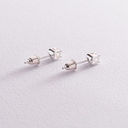 Сережки - пусети зі срібла (фіаніти) 121303 №3