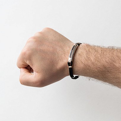 Мужской браслет из кевлара с черной шпинелью ZANCAN EXB787R-N №2