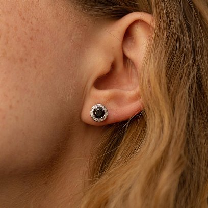 Серьги - пусеты с бриллиантами (белое золото) 336181122 №2