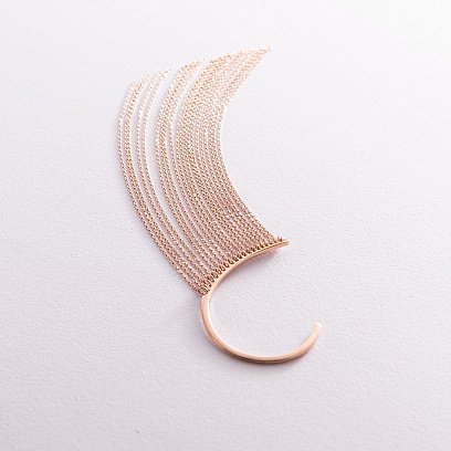 Серьга - каффа "Неповторимость" в красном золоте с07559 №5