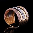 Золотое кольцо усыпанное фианитами к02503 от ювелирного магазина Оникс - 2