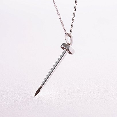 Колье "Гвоздь" в белом золоте кол02327 №3