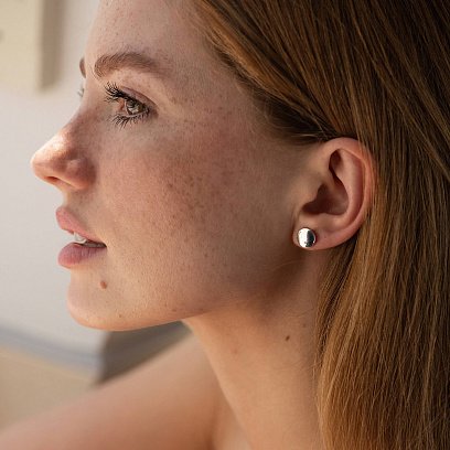 Серебряные серьги - пусеты "Круг" OR118110 №2