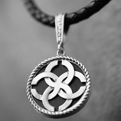 Срібний кулон – оберіг "Весільник" з ебеновим деревом 085 №5