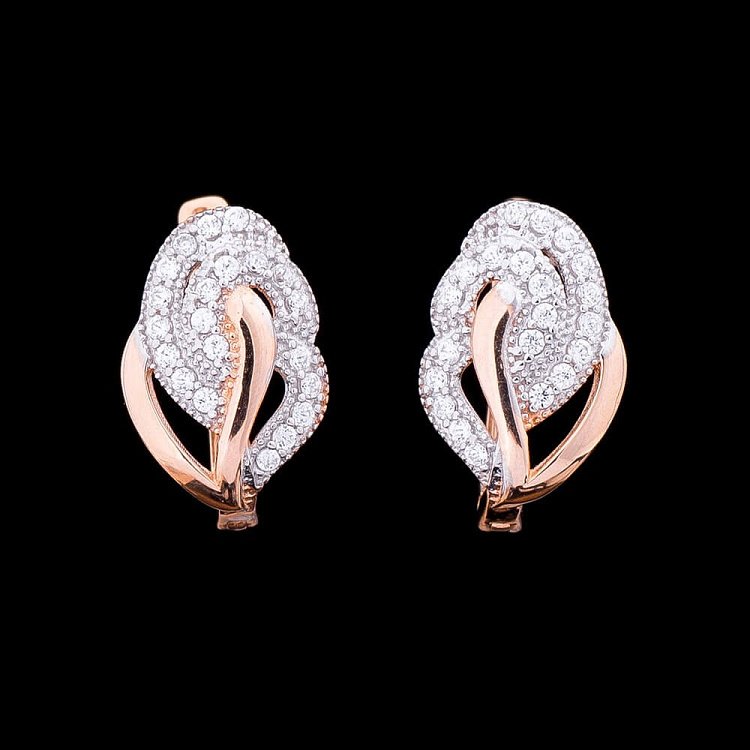 Сережки з фіанітами с02190 від ювелірного магазину Онікс