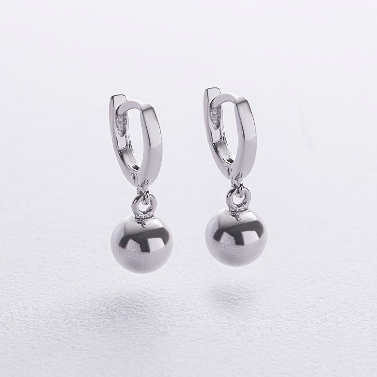 Срібні сережки "Кульки" 12321 від ювелірного магазину Онікс