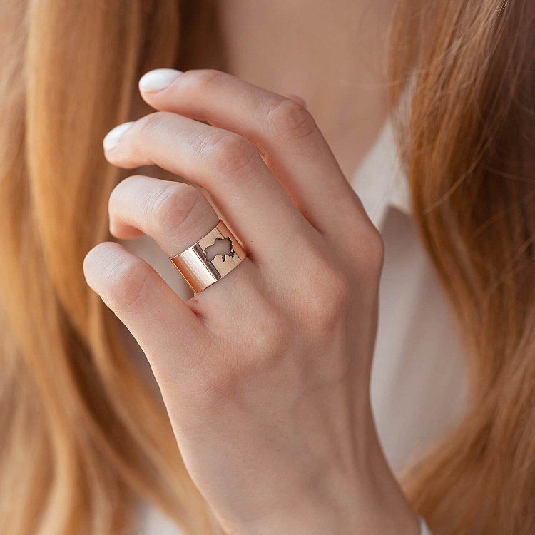 Каблучка "Моя Україна" у червоному золоті к07039 від ювелірного магазину Онікс - 3