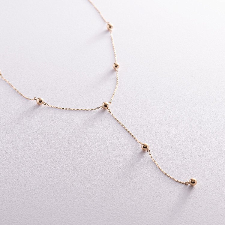 Кольє 2 в 1 "Кульки" у жовтому золоті кол02343 від ювелірного магазину Онікс