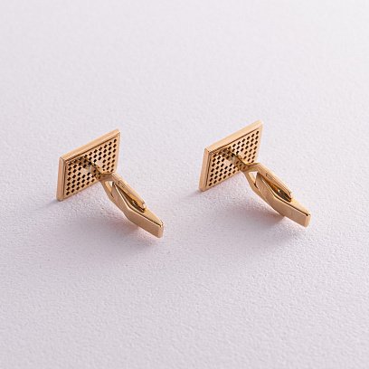 Золотые запонки с черными фианитами зап00078 №2