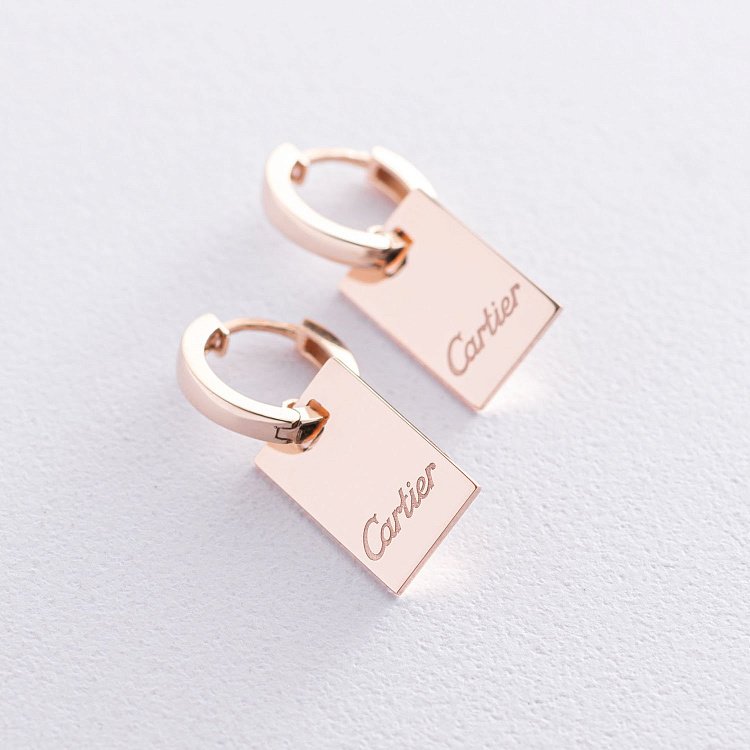 Золотые серьги - кольца с07023 от ювелирного магазина Оникс - 2