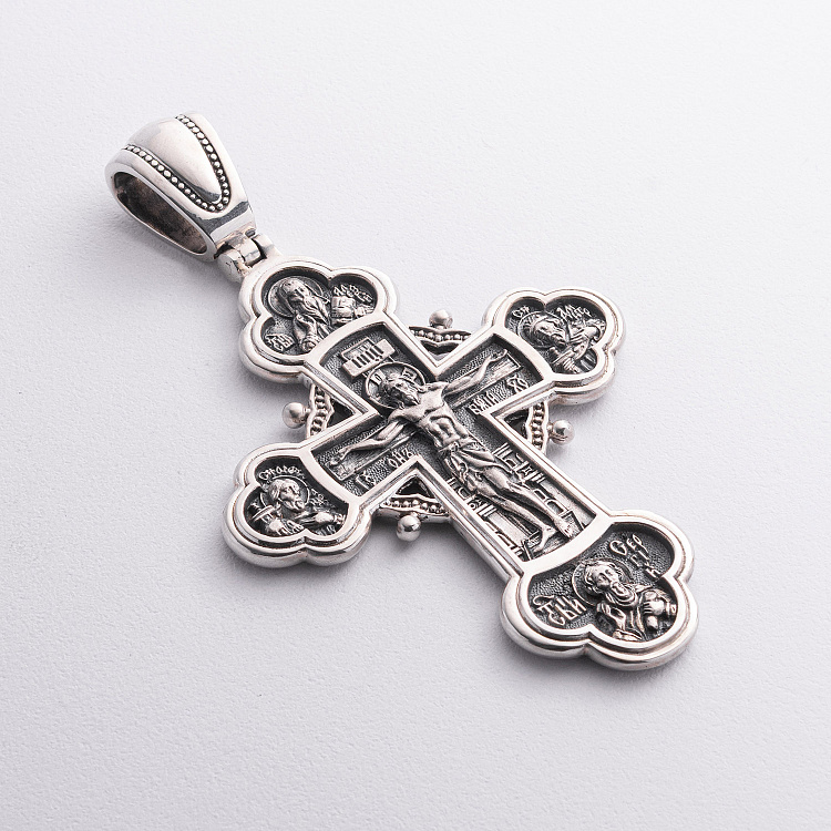 Православный крест "Распятие Христово, Александр Невский, Димитрий Донской, Сергий Радонежский. Архангел Михаил" 133354 от ювелирного магазина Оникс