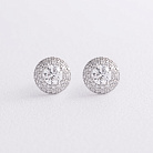 Золотые серьги - пусеты с бриллиантами 345001121 от ювелирного магазина Оникс