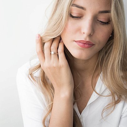 Золотое кольцо (жемчуг и фианиты) к05282 №7