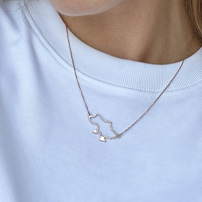 Кольє "Карта України" у червоному золоті 4034ч №8