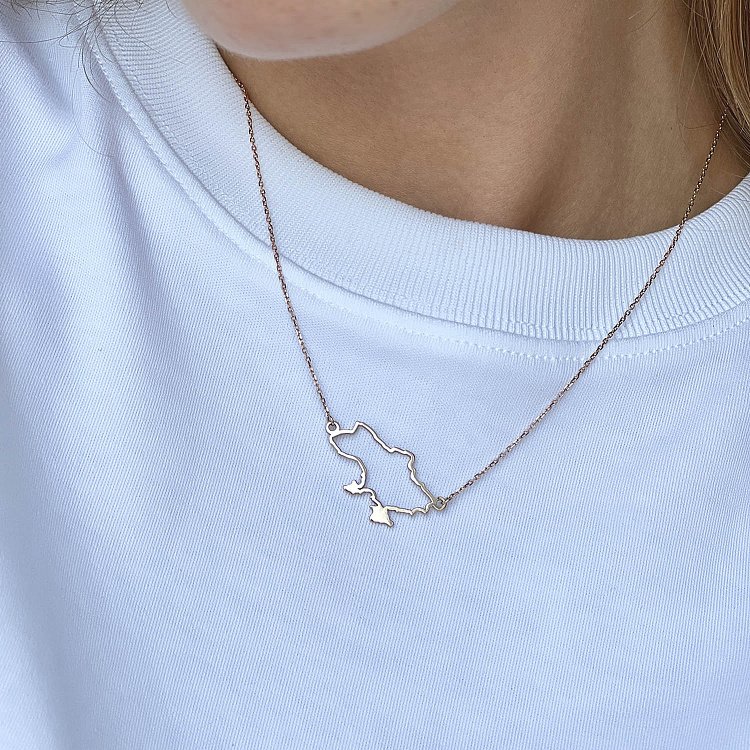 Кольє "Карта України" у червоному золоті 4034ч від ювелірного магазину Онікс - 7