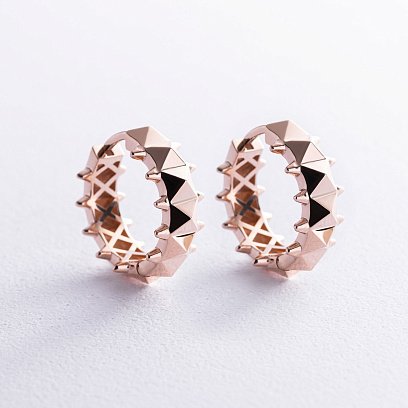 Серьги - кольца в красном золоте с08482