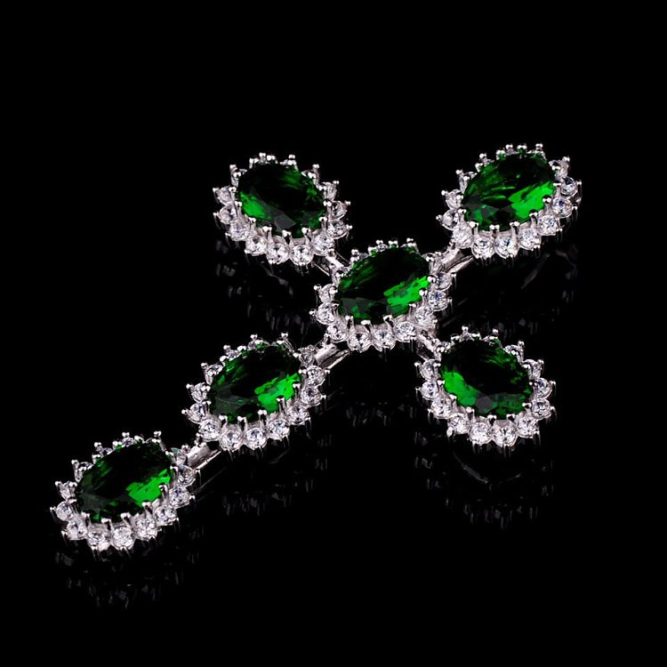 Серебряный крестик (фианиты) 131899 от ювелирного магазина Оникс - 1