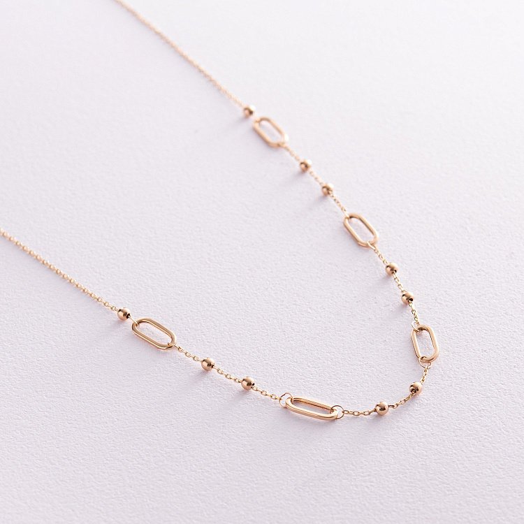 Кольє - ланцюжок "Кульки" у жовтому золоті кол02253 від ювелірного магазину Онікс