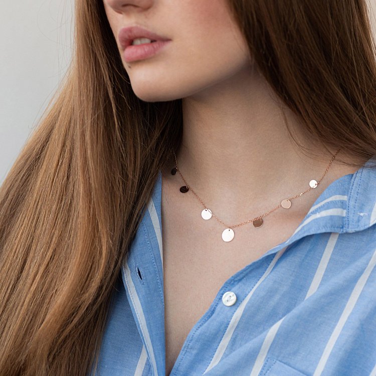 Кольє "Монетки" в червоному золоті кол01459 від ювелірного магазину Онікс - 1