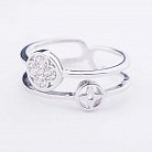 Срібний перстень "Конюшина" з фіанітами 111822 от ювелирного магазина Оникс - 2