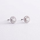 Золоті сережки - пусети 2 в 1 з діамантами 330671121 от ювелирного магазина Оникс - 3