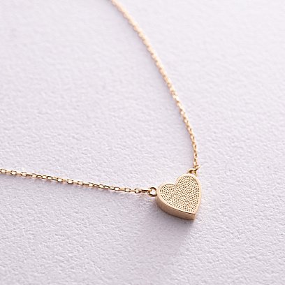 Колье "С Украиной в сердце" в желтом золоте (голубая и желтая эмаль) кол02263 №5